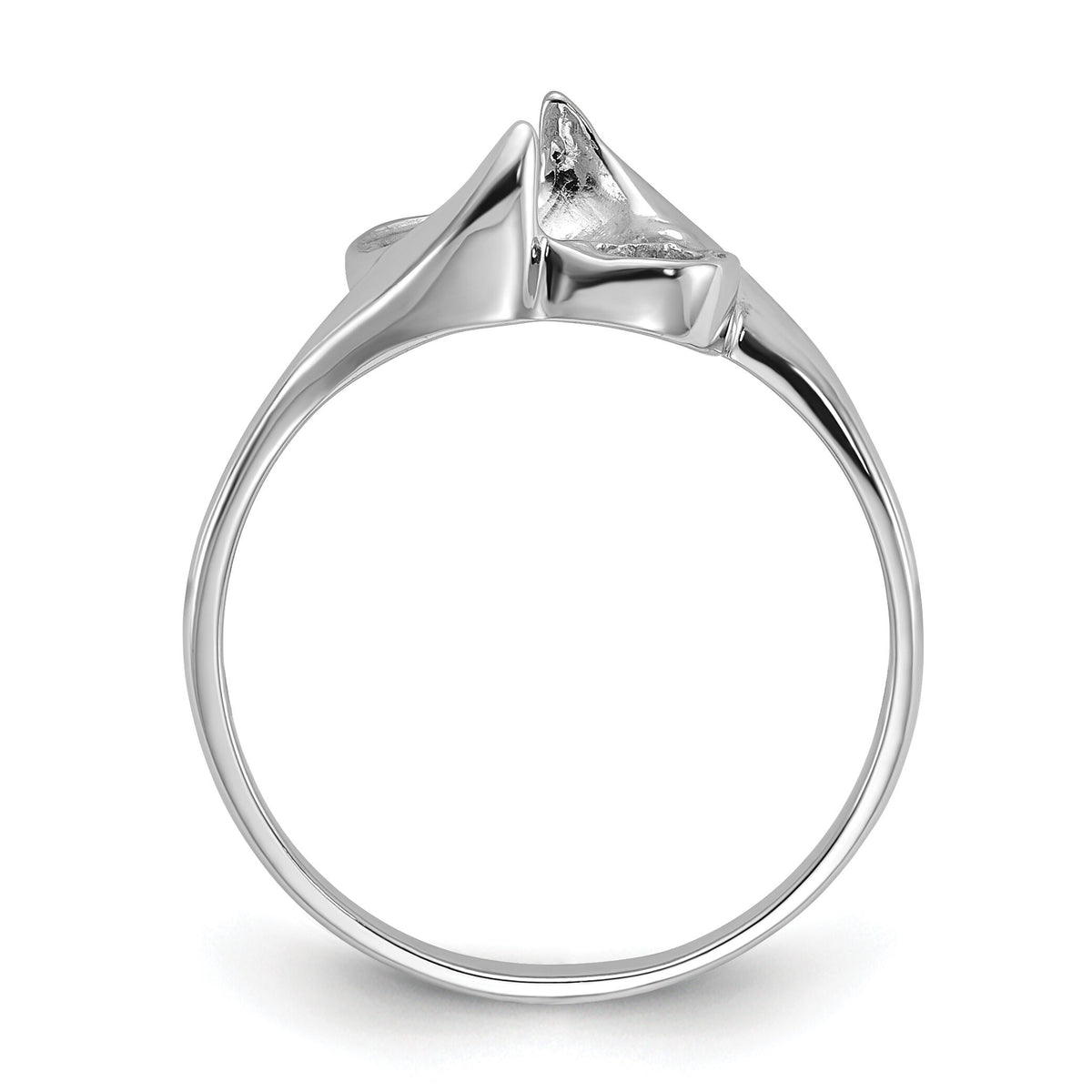 14k White Gold Polished Pearl Ring Mounting-Y2007