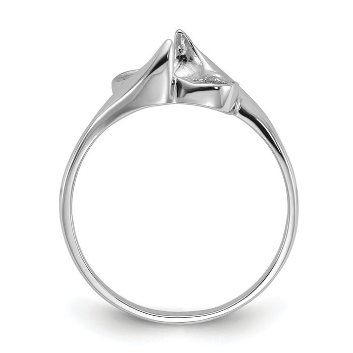 14k White Gold Polished Pearl Ring Mounting-Y2007