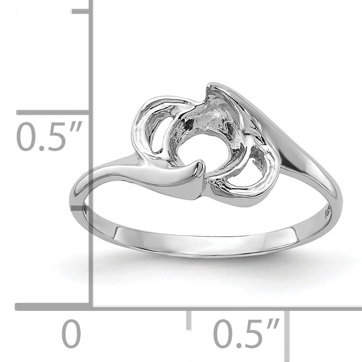 14k White Gold Polished Pearl Ring Mounting-Y2007