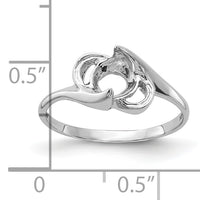 14k White Gold Polished Pearl Ring Mounting-Y2007