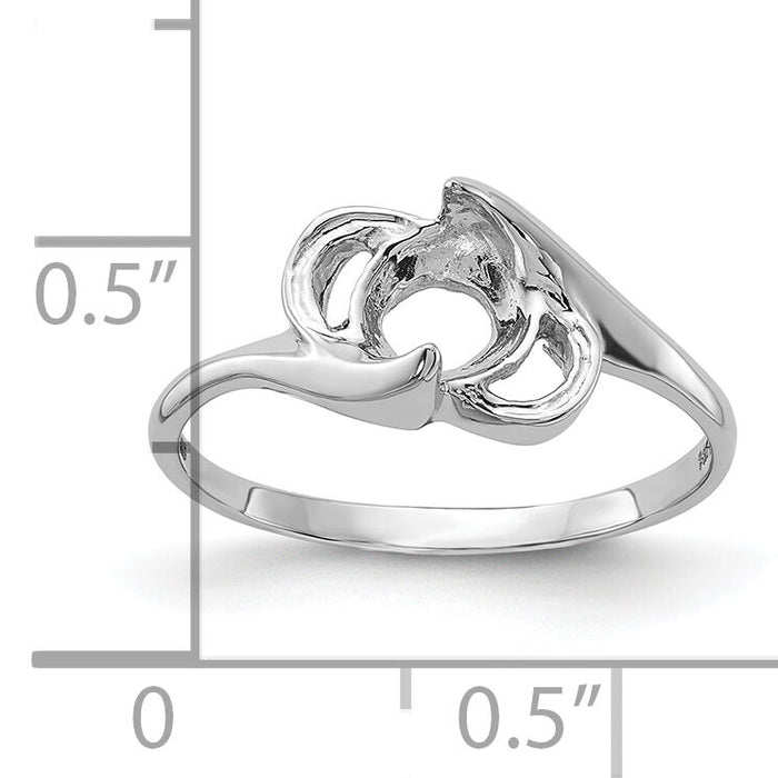 14k White Gold Polished Pearl Ring Mounting-Y2007