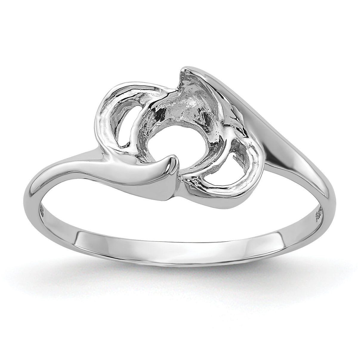 14k White Gold Polished Pearl Ring Mounting-Y2007