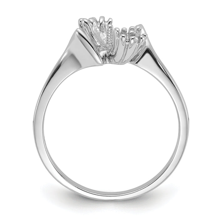14k White Gold Polished Diamond & Pearl Ring Mounting-Y2015