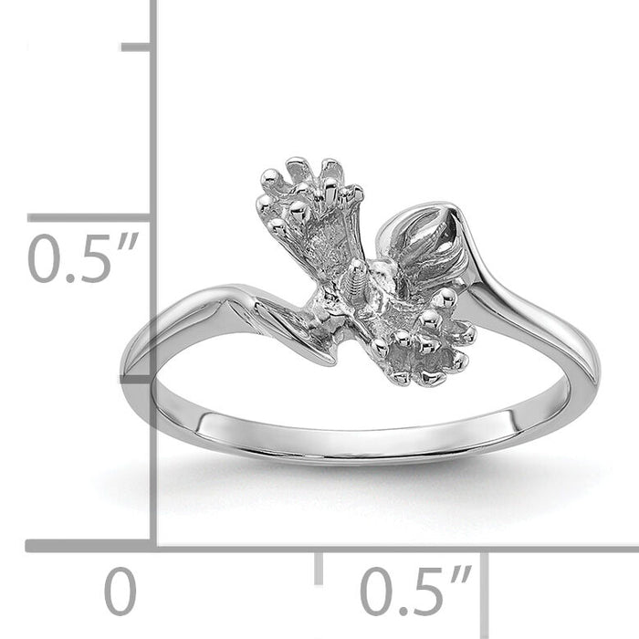 14k White Gold Polished Diamond & Pearl Ring Mounting-Y2015
