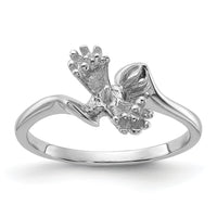 14k White Gold Polished Diamond & Pearl Ring Mounting-Y2015
