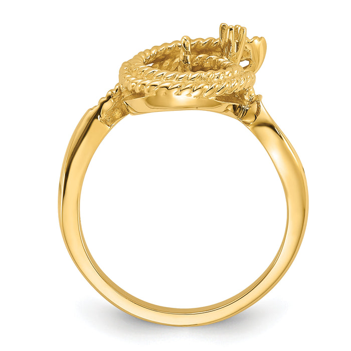 14k Polished Diamond & Pearl Ring Mounting-Y2026