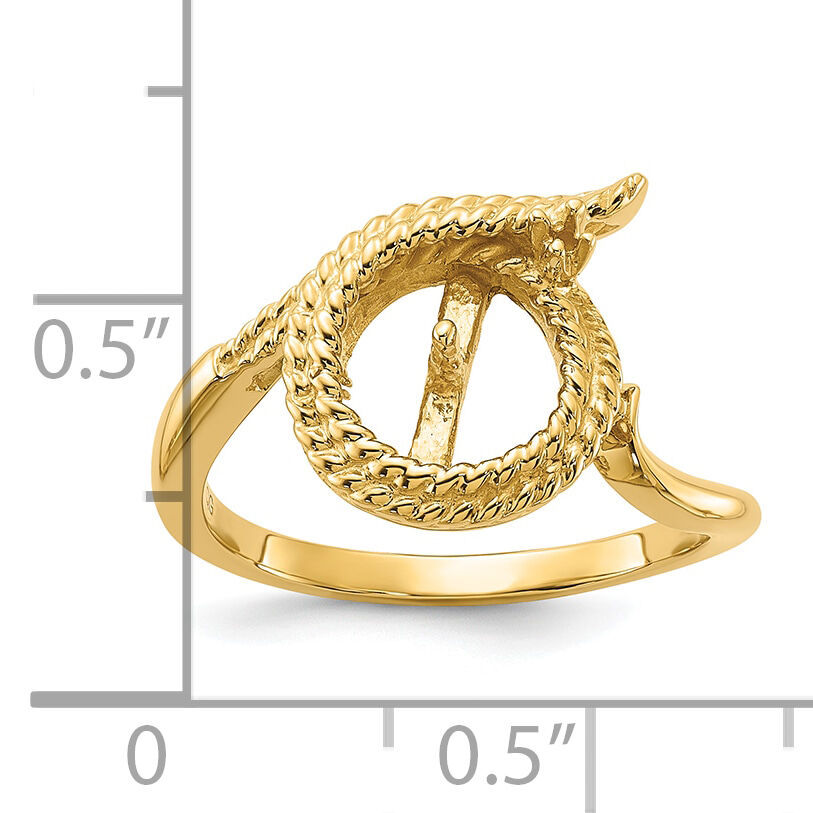 14k Polished Diamond & Pearl Ring Mounting-Y2026