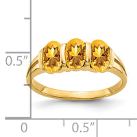 14k 6x4mm Oval Citrine ring-Y2034CI