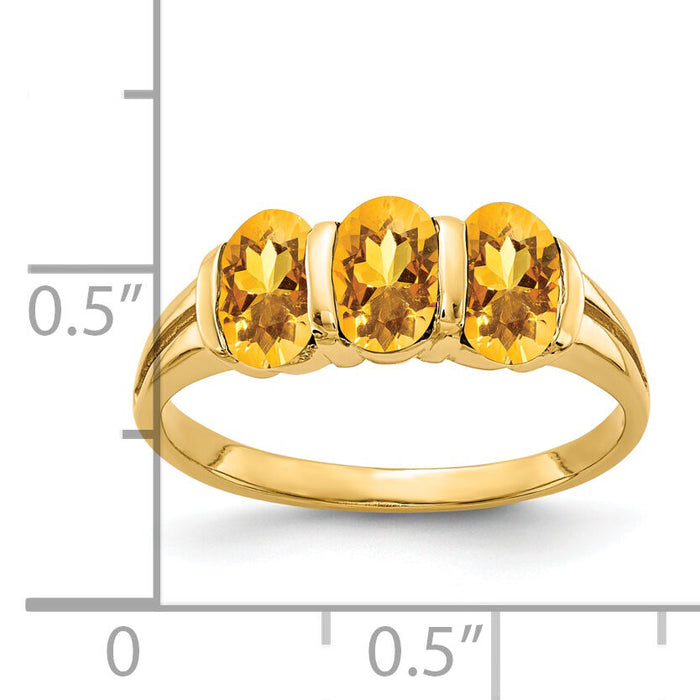 14k 6x4mm Oval Citrine ring-Y2034CI