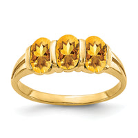 14k 6x4mm Oval Citrine ring-Y2034CI