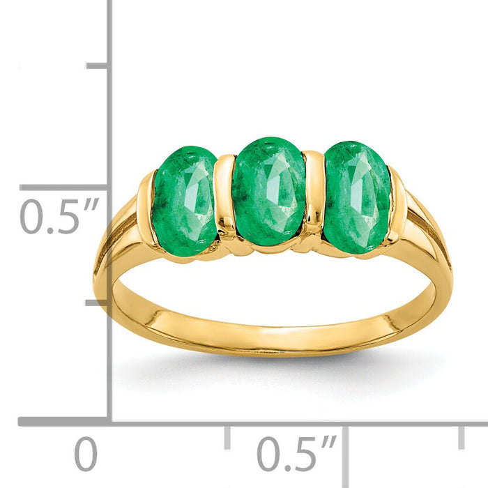 14k 6x4mm Oval Emerald ring-Y2034E