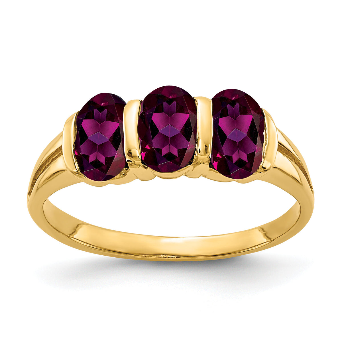 14k 6x4mm Oval Rhodolite Garnet ring-Y2034RG