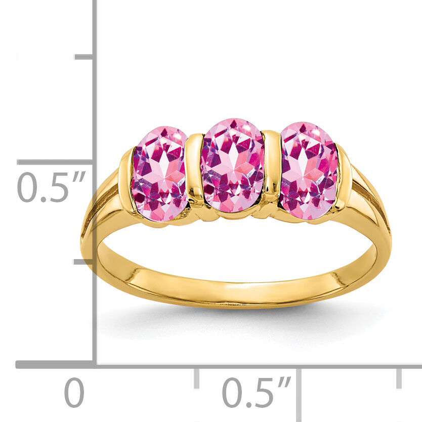14k 6x4mm Oval Pink Sapphire ring-Y2034SP