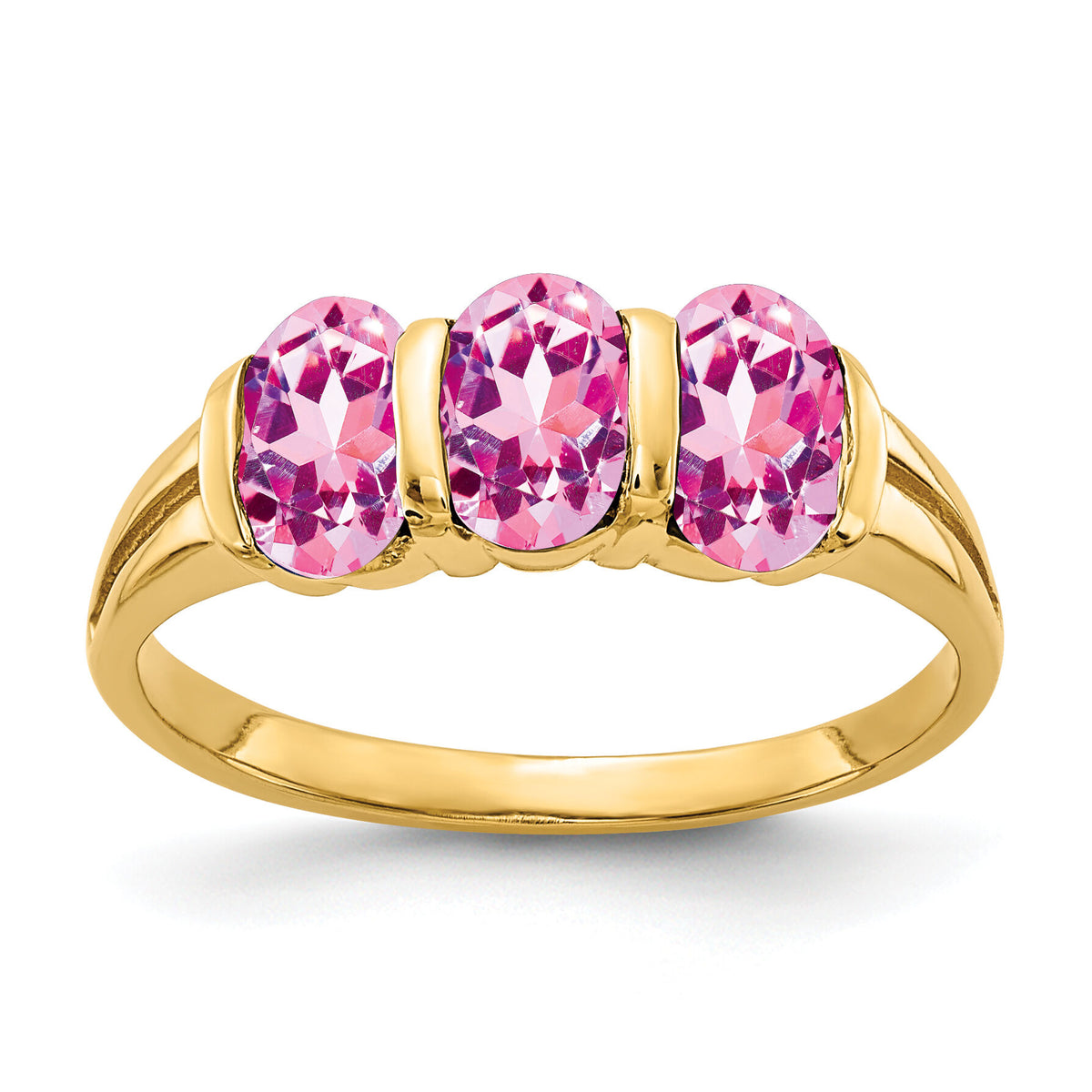 14k 6x4mm Oval Pink Sapphire ring-Y2034SP