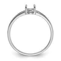 14k White Gold Polished 6x4 Oval Gemstone Ring Mounting-Y2074