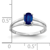 14k White Gold 6x4mm Oval Sapphire ring-Y2074S