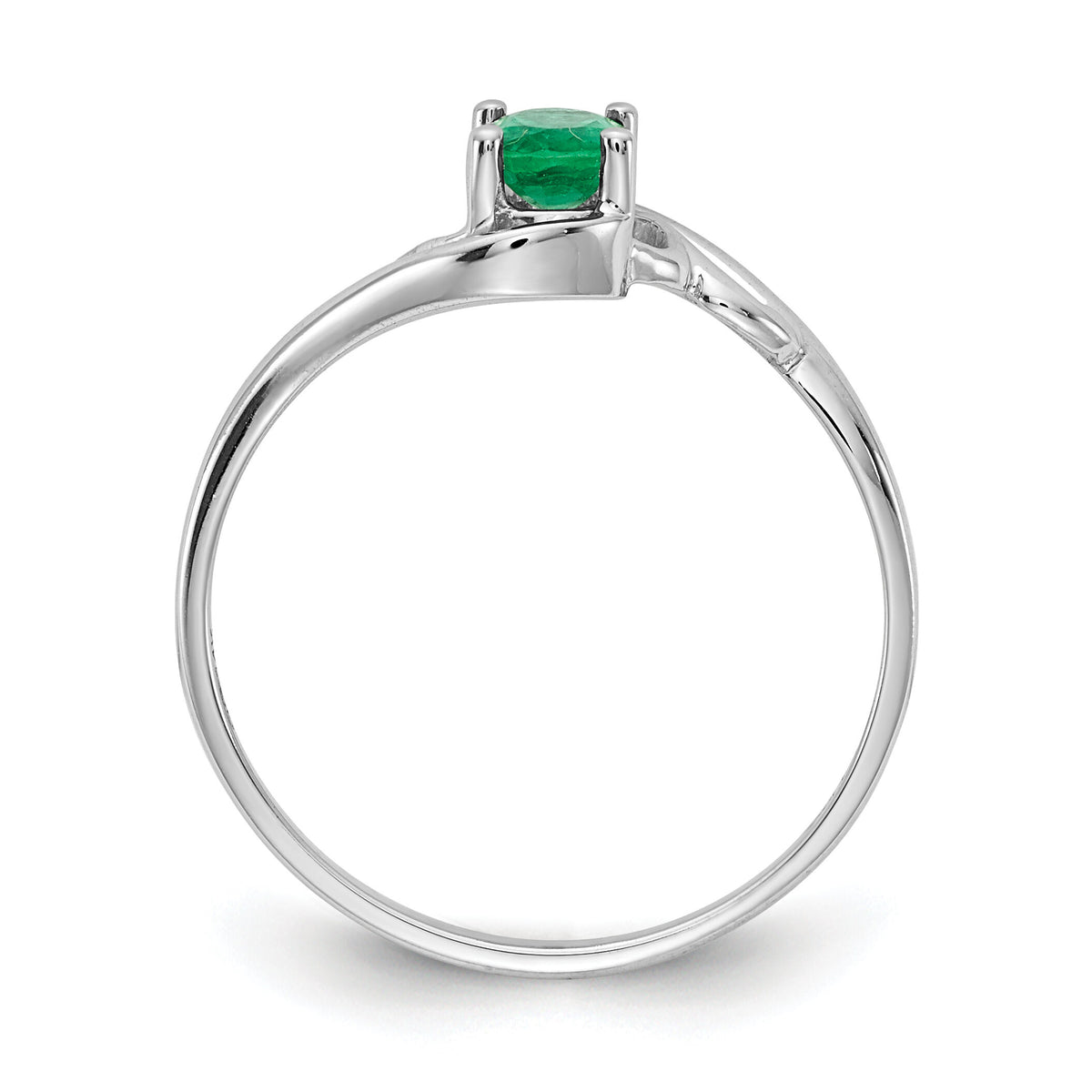 14k White Gold Emerald Ring-Y2094E