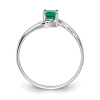 14k White Gold Emerald Ring-Y2094E