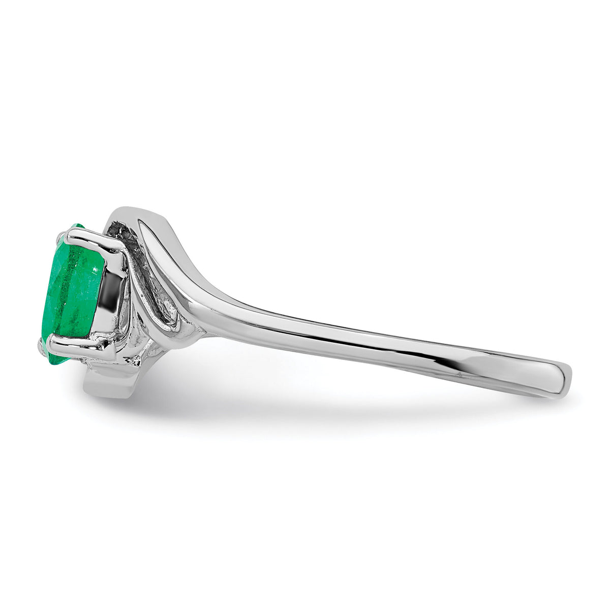 14k White Gold Emerald Ring-Y2094E