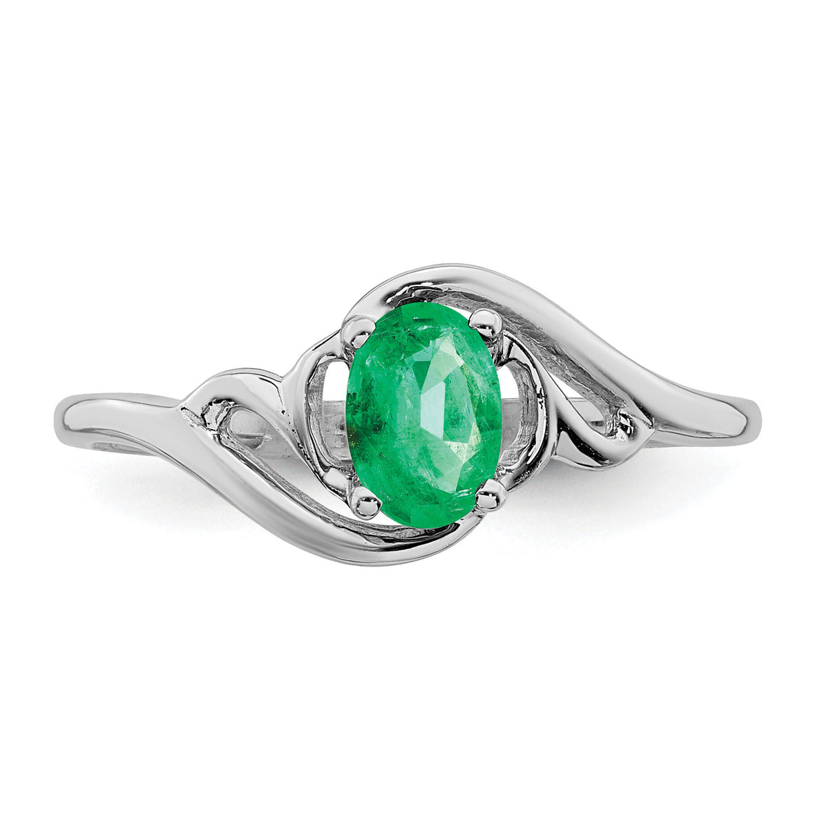 14k White Gold Emerald Ring-Y2094E