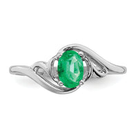 14k White Gold Emerald Ring-Y2094E