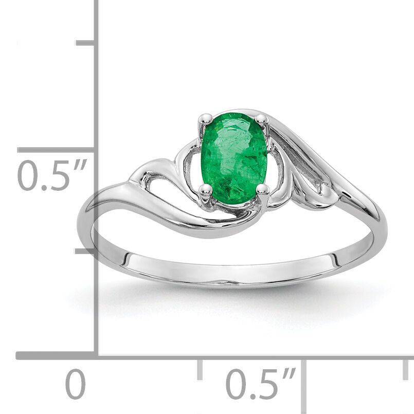 14k White Gold Emerald Ring-Y2094E
