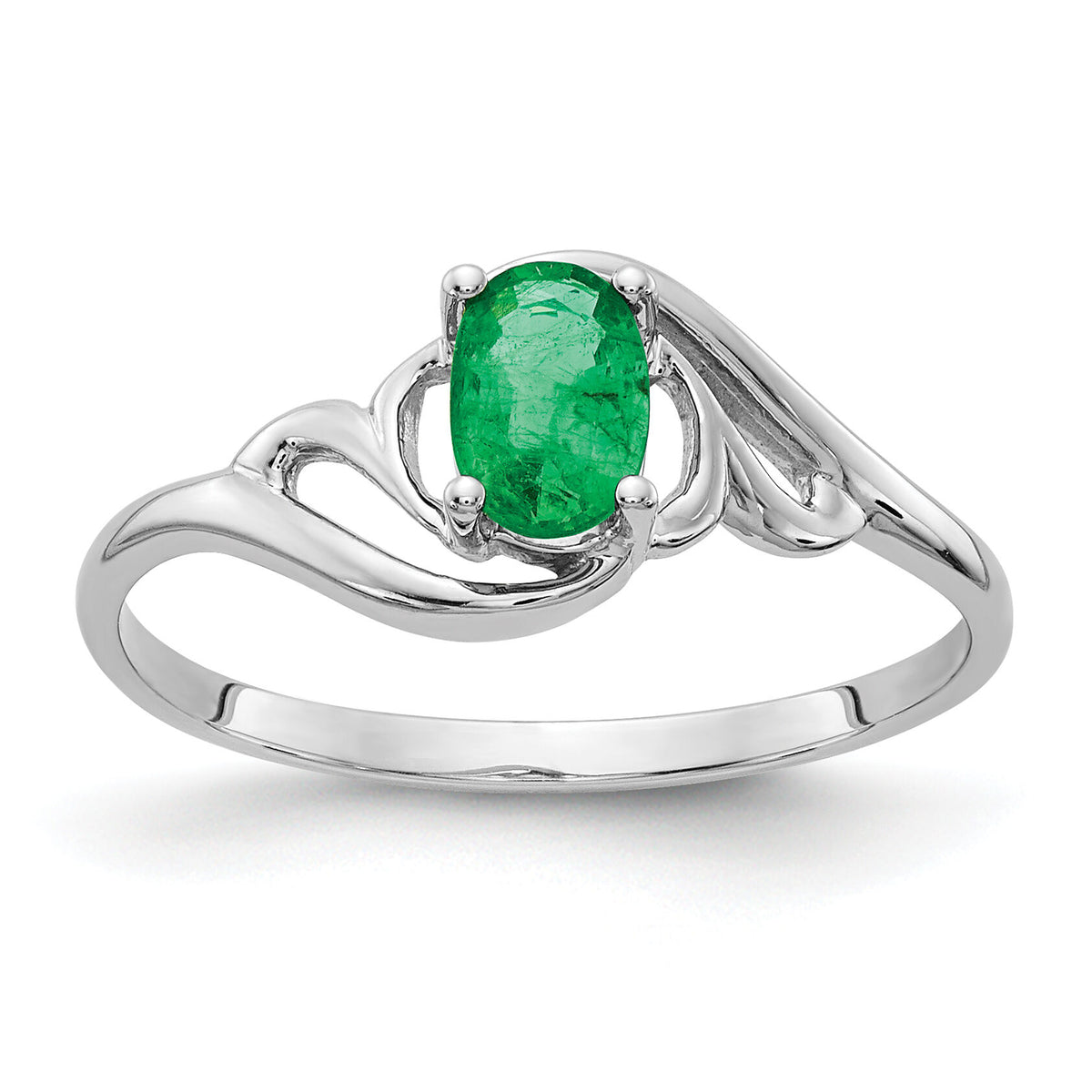 14k White Gold Emerald Ring-Y2094E