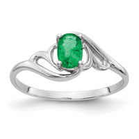 14k White Gold Emerald Ring-Y2094E