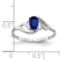 14k White Gold 6x4mm Oval Sapphire ring-Y2094S