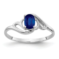 14k White Gold 6x4mm Oval Sapphire ring-Y2094S