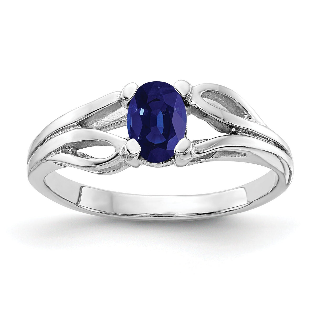 14k White Gold 6x4mm Oval Sapphire ring-Y2097S
