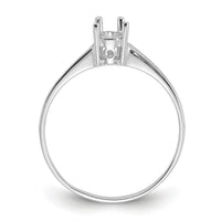 14k White Gold Polished 6x4 Pear Filigree Gemstone Ring Mounting-Y2101