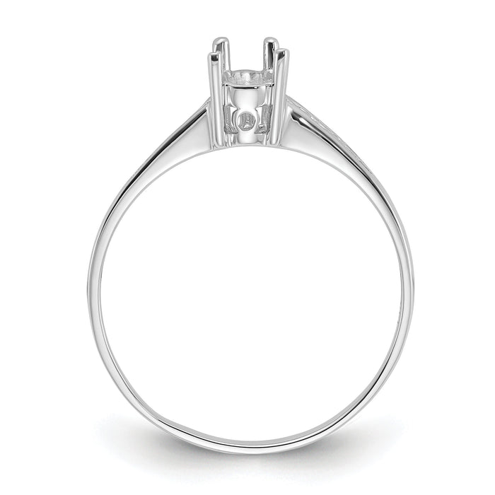 14k White Gold Polished 6x4 Pear Filigree Gemstone Ring Mounting-Y2101
