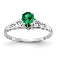 14k White Gold 6x4mm Pear Mount St. Helens ring-Y2101MS