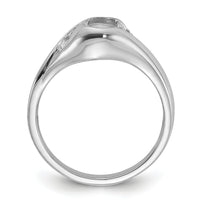 14k White Gold Polished Diamond & 6x4 Oval Gemstone Ring Mounting-Y2107