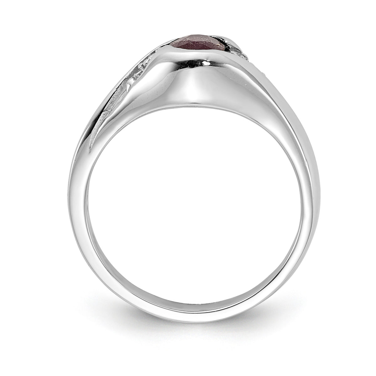 14k White Gold 6x4mm Oval Ruby AA Diamond ring-Y2107R/AA