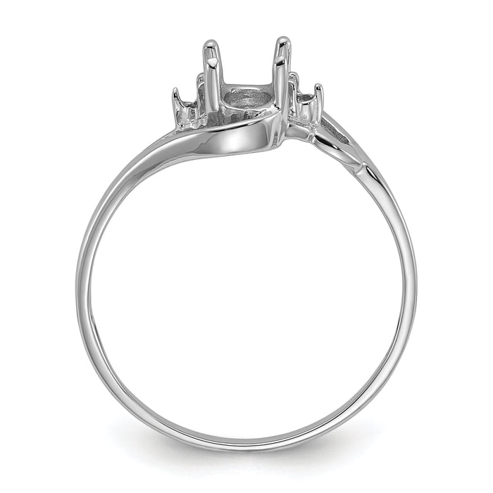 14k White Gold Diamond & Gemstone Ring Mounting-Y2149