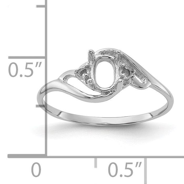 14k White Gold Diamond & Gemstone Ring Mounting-Y2149