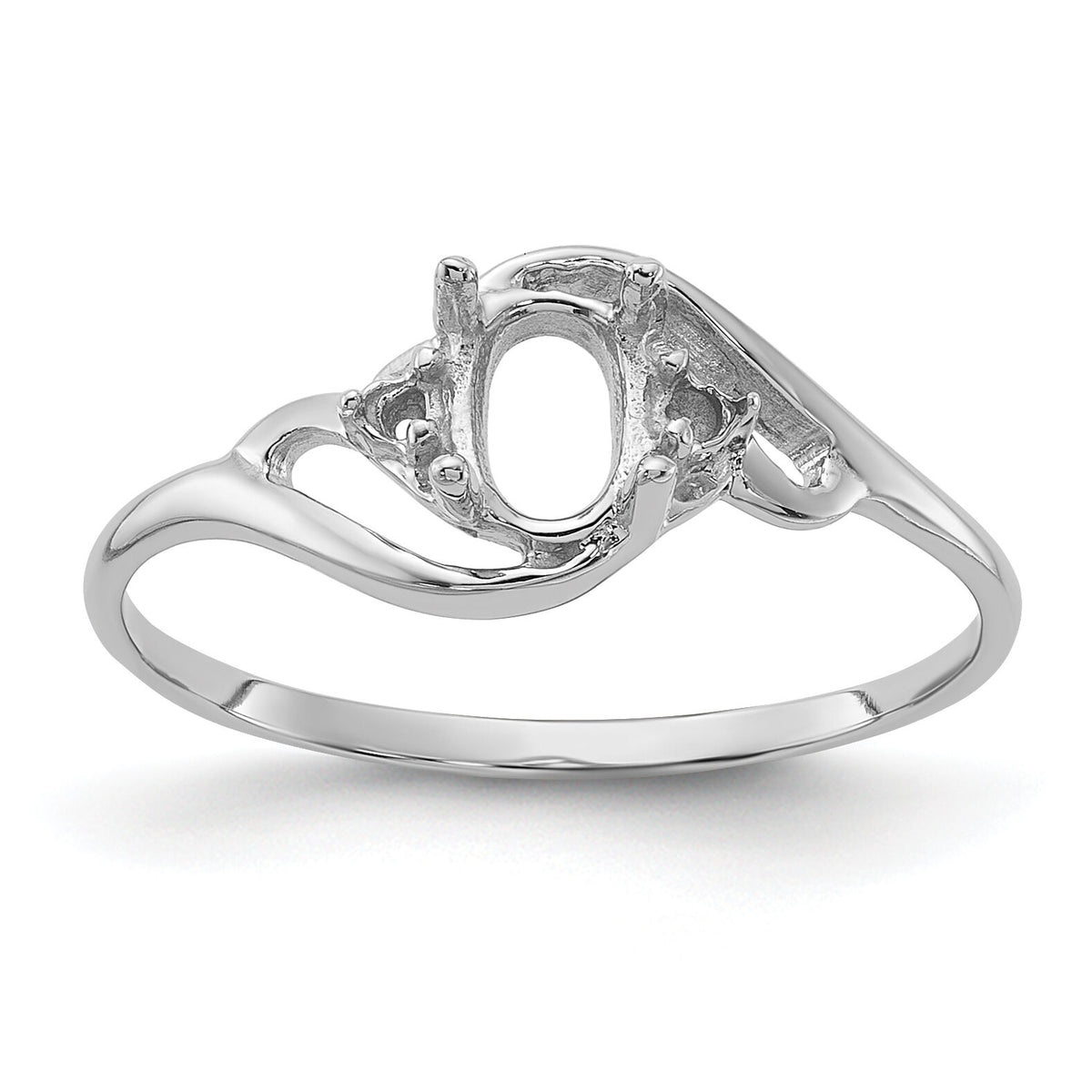 14k White Gold Diamond & Gemstone Ring Mounting-Y2149