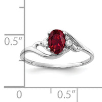 14k White Gold 6x4mm Oval Created Ruby AA Diamond ring-Y2149CR/AA