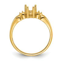 14k Polished .02ct. Diamond & 5mm Heart Gemstone Ring Mounting-Y2186