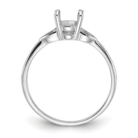 14k White Gold Polished 7x5 Oval Gemstone Ring Mounting-Y2194