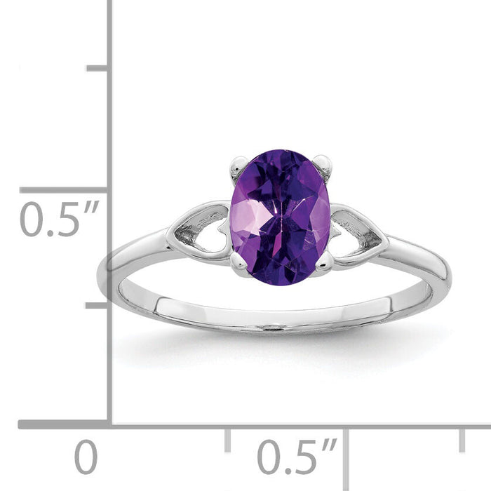 14k White Gold 7x5mm Oval Amethyst ring-Y2194AM