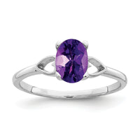 14k White Gold 7x5mm Oval Amethyst ring-Y2194AM