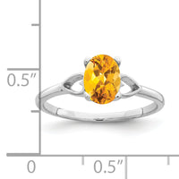 14k White Gold 7x5mm Oval Citrine ring-Y2194CI