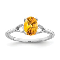 14k White Gold 7x5mm Oval Citrine ring-Y2194CI