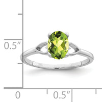 14k White Gold 7x5mm Oval Peridot ring-Y2194PE