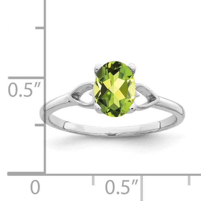 14k White Gold 7x5mm Oval Peridot ring-Y2194PE