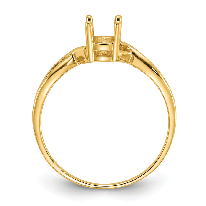 14k Polished 7x5 Oval Gemstone Ring Mounting-Y2197
