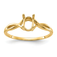 14k Polished 7x5 Oval Gemstone Ring Mounting-Y2197